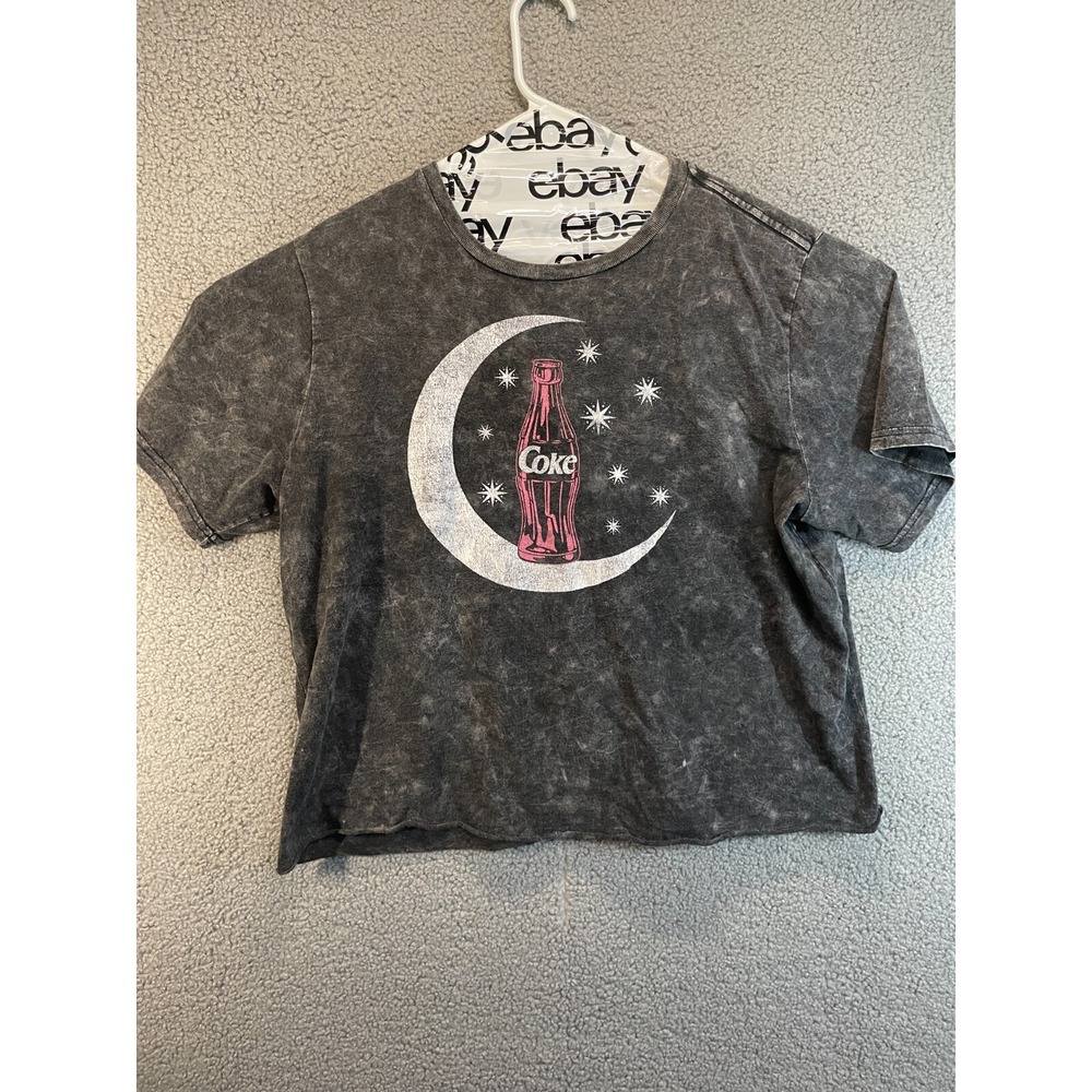 Coca-Cola Crescent Moon - Cropped T-Shirt‎ - Size XL Black